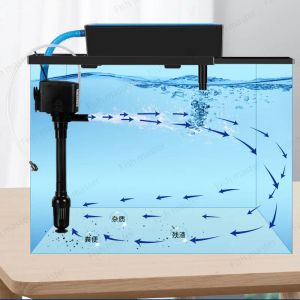 Tillbehör 3 i 1 Aquarium Fish Tank Water Purifier Filter Fish Tank Botten Filter Syresikt Filtrering Cirkulerande vatten Återvunnet vatten