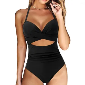 Costumi da bagno da donna Costume da bagno sexy Donna Taglie forti Costume intero da bagno Halter Twisted Front Push Up Cut-Out Monokini Costume da bagno