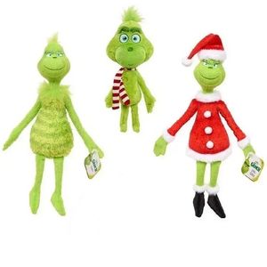 クリスマスグリーンモンスターぬいぐるみ人形像男の子と女の子のためのおもちゃ