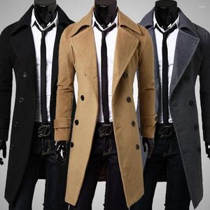 Herrgrenar Woolen Windbreaker Designer Jacket för män Autumn och Winter Outwear Double Breasted Luxury Long Coat Fashion