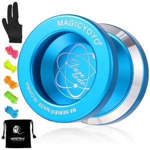 MAGICYOYO N8 Professional Unresponsive Yoyo Aluminum Metal Undersized Yo-yo for Kids 5 Strings YoYo Bag Glove as a Gift 240301