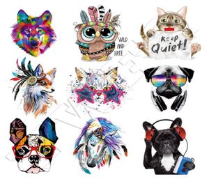 DIY Animal Patches Fashion Clothes Stickers Heat Transfer Ironon Patches For Tshirt Dresses Washable Stickers Fox Dog Patch5967053