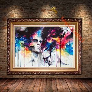 Couple Graffiti Picture Great Gift for Love Premium Art Print HD Canvas Prints Wall Art for Home DecorUnframed3406