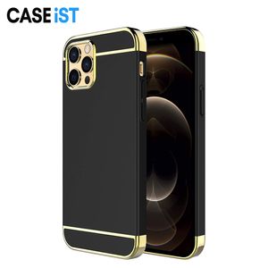 CASEiST Luxo 3 em 1 Estrutura de Galvanoplastia Revestida Ultra Fina Slim Hard PC Antiderrapante Fosco À Prova de Choque Mpbile Phone Case Capa Para Apple iPhone 13 12 11 Pro Max Mini XS 8 7 6 Plus