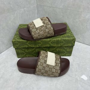 أعلى 10A منصة الصنادل المصممة النعال النعال التطريز المطبوعة Flip Flops Summer Men Slide Fashion Women Ides Flats Rather Rubber Slides Leach Lists L