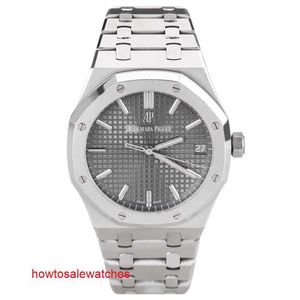 AP Watch Designer Diamond Watch Royal Oak Series 15500ST OO.1220ST.02 Elephant Grey Face Plate Steel King Color Complete Set