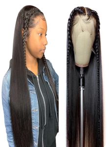 Koronkowe przednie ludzkie peruki włosy Brazylijskie proste ludzkie włosy peruki dla czarnych kobiet 830 cali wstępnie wysponana koronkowa peruka ful6029328