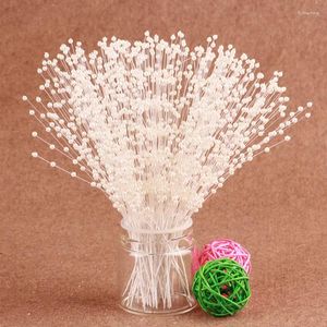 Fiori decorativi YOMDID 20 Pz/lotto 4mm Perla Stelo Del Fiore Perline Ghirlanda Spray Bouquet Da Sposa Festa di Nozze Artificiale Home Decor