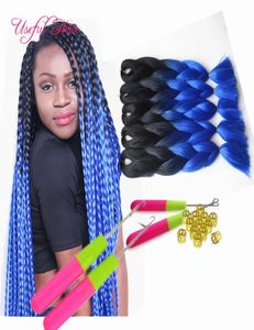 Xpression Braiding Hair Synthetic Hair Weave Two Tone Black Brown Jumbo Braids Bulks Extension Cheveux 24inch Ombre Passion 7808007