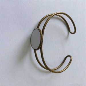 Projektant Bangle Retro Vintage Banles do sublimacji Proste podwójne bransoletki biżuteria Kobiety Materiał zużywalny DIY 20 mm Quei