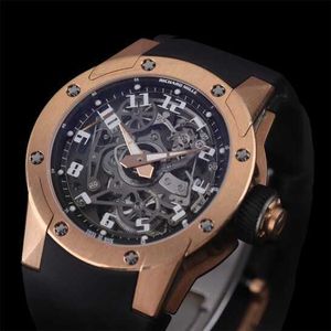 Tourbillon Watch Machinery Watch RM Watch MensシリーズRM63-01ラウンドホローウォッチ自動メカニカルメンズダイヤル42.7mm保証カード