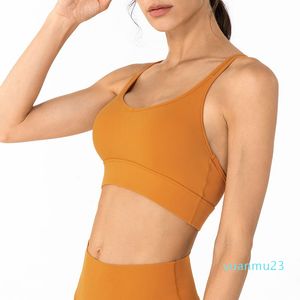 LULULEMENLY Women Sports Bh Tops Cew Neck Fintness Ribber Tank Vest Skin Friendly Workout Breatble Crisscross snabb torr topp kvinna