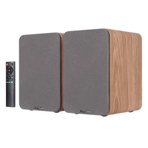 Speakers 80W Desktop Gaming Speaker Bluetooth Boombox Wooden Bookshelf Speakers 2.0 Home Theater System Bass Effect For PC TV