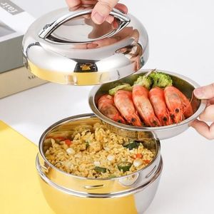 Thermosbehälter für Lebensmittel, Lunchbox aus Edelstahl für Lebensmittel, 2-lagig, tragbar, thermoisolierte Schüssel, Isolierung, Bento-Geschirr 240304