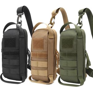 Väskor Taktisk molle bröstväska 1000D EDC axelväska utomhus sport crossbody påse camping jakt dagpack verktyg påse telefon fodral