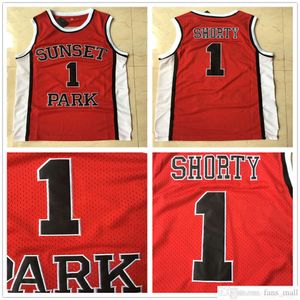 Costurado NCAA Basketball Jerseys College Fredo Starr Shorty # 1 Sunset Park Filme Basquete Jerseys Red High School Camisas Costuradas S-2XL