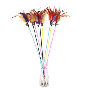 Cat Wand Toy Feather Stick Toys, penas de gato de gato brinquedos de varinha, brinquedos de gatinhos interativos para gatos internos H32