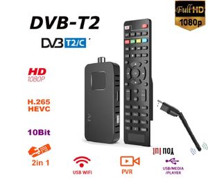 Avrupa H.265 HEVC DVB-T2 Tuner DVB-C PVR Yüksek tanımlı DVB-T dijital TV set üstü kutu destek wifi y0utub Avrupa Vs V7 TT