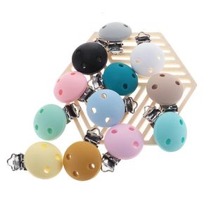 20pcs Baby Silicone Round Clips Personalized Pacifier Clip Nipple Holder Babies Teether For Teeth Baby Accessories BPA Free 35mm 240311