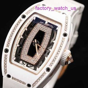 Female Watch RM Watch Dress Watch Rm07-01 Women's Series Rm07-01 Black Lip18k Rose Gold Snow Flake Diamond Automatic Mechanical Womens Watch