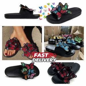 Tasarımcı Sandalet Terlik Slaytlar Salehe Ayakkabı Kadın Toka Klasik Erkek Moda Menemsha Kesik Sandal Boyutu 36-41 Gai Moda Terlik Markası Siyah Kelebek