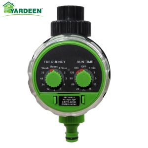 Timer Yardeen Elektronischer Wassertimer mit zwei Zifferblättern, Kugelhahn, automatischer Gartenbewässerungsregler mit Russland-Aufkleber #21025grün