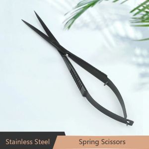 Tools Stainless Steel Aquarium Spring Scissors Fish Tank Plants Grass Antiskid Scissors Aquarium Cleaning Tools