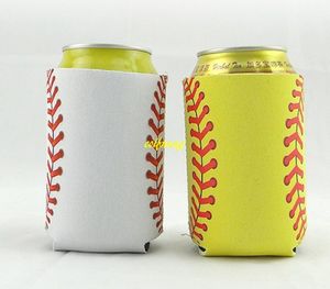 100pcslot Cola bottle Covers holder Monogrammed Neoprene Baseball Can Cooler Softball Strings Can Insulator Party Gifts8555369