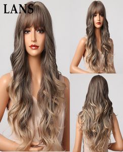 LANS LONG CHASTNUT COLOR OMBRE WIG