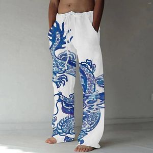 Men's Pants 3D Print Drawstring Hippie Harem Baggy Boho Yoga Casual Drop Crotch Trousers