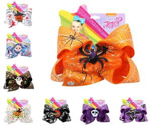 7 tum Big Bow Hairpin Halloween Hairbows Pumpkin Ghost Bat Spider Horror Hairpin Girls Hair Clips Baby Barrettes Party Hair Boutiq6125790