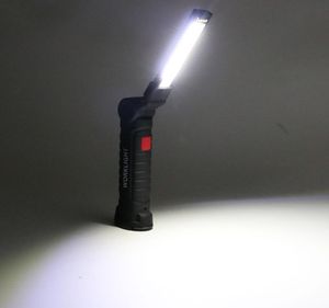 Портативный 3-режимный фонарик COB, USB перезаряжаемый светодиодный рабочий светильник, магнитный COB Lanterna, подвесной светильник с крючком для наружного кемпинга1251596