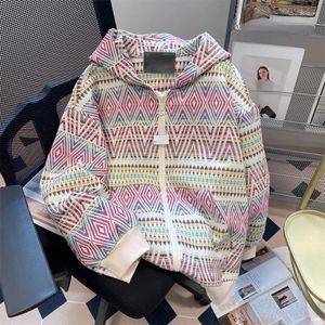 Women's Hoodies Y2k Vintage Chic Print Zipper Kangaroo Pocket Design Long Sleeve Sweatshirts Spring Autumn Casual Loose Clothing