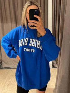 Brief Stickerei Sweatshirt Frauen Herbst Winter Kleidung Lose Pullover Tops Weibliche Mode Sweatshirts Hoodies Oversize 240226