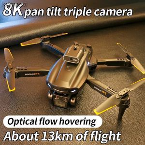 ドローンP1ミニドローン4Kプロフェッショナルカメラ折りたたみ航空機Quadcopter Aerial Photography 8K Drone RC Helicopter Children Toy New 24313