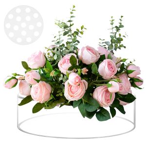 Vasen, transparente Acryl-Blumenvase, rund, 16 Löcher, florales Herzstück für den Esstisch, dekorativer Blumenhalter für Hochzeitsfeier, Dekoration