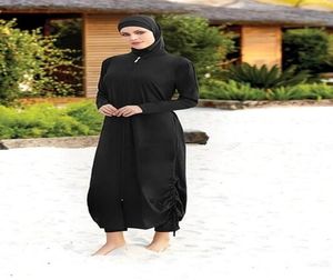 Swim Wear Mulheres Islâmicas Muçulmanas Swimwear Vestido Longo e Calças Burkini Maiô Modest Surf Sport Terno Completo Natação 3 Peça Sets2440786