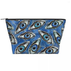 Cosmetic Bags Travel Evil Eye Pattern Geodes And Crystals Toiletry Bag Charm Geometric Makeup Organizer Beauty Storage Dopp Kit Case