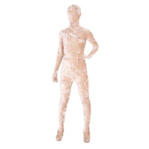 Costume cosplay di Halloween catsuit caffè collant di velluto spiegazzato tuta intera tuta Zentai costumi di scena fantasia