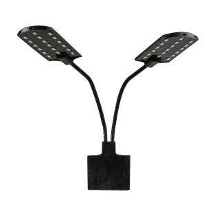 Lightings Aquarium Super Slim Led Waterproof Clipon Lamp Fish Tank Double Head Light Aquatic Plant Grow Extensible Pecera