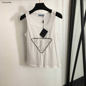 Tasarımcı Örgü Yelek Kadın Marka Giysileri Kadınlar Yaz Üstleri Moda Mektup Logo Kız Kolsuz Tişört Asya Boyut S-L Mar 13