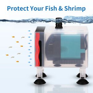 Pumps Fish Tank Water Pump Protection Box, Increase Height Filter, Acrylic Box, Sand Prevention, Shock Absorption for Aquarium