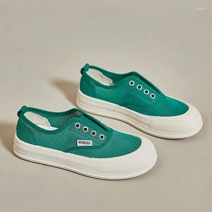 Os sapatos casuais adoram mulheres primavera e verão 2024 Lazy One-Pedal respirável estudantes jovens.