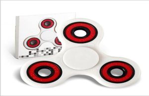 Bianco Blu Nero TriSpinner Fidget Toy Plastica EDC Spinner a mano per autismo e ADHD Tempo di rotazione Giocattoli antistress lunghi YH79677863861