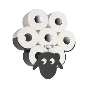 Suportes de papel higiênico de aço suporte de papel higiênico decoração de parede do banheiro moun cozinha prateleira de papel armazenamento ovelha coruja toalha rolo prateleira acessórios para casa 240313