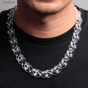 Pendanthalsband Fishsheep Transparent Acrylic Infinity Chain Halsband för man Kvinnor Punk Clear Harts Link Chain Halsband 2024 Herrsmycken Giftl242313