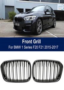 Przedni zderzak nerki Grill Double Slat Racing Sport Kratka dopasowana do BMW F20 F21 LCI 120i 1Series 2015 Akcesoria samochodowe 9305306