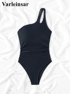 Swim Wear S.xl 5 Kolor jedno ramię wysokie nogi Women Swimsuit One Piece Women Winded Loparst Swimsuit V5359 Aquatic Sports 240311