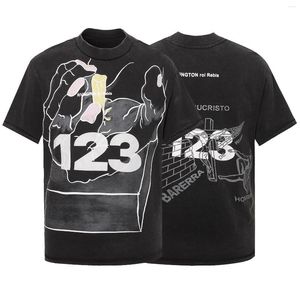 Männer T-Shirts Übergroße 2024 Vintage RRR123 Hemd Männer Frauen 1:1 Hohe Qualität Hip-Hop Brief Drucken T-shirt Kurzarm tops Schwarz T