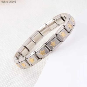 Bangle New Italian Module Elastic Bracelet Stainless Steel DIY Love Elastic Charm Bracelet Womens Party UnisexL2403